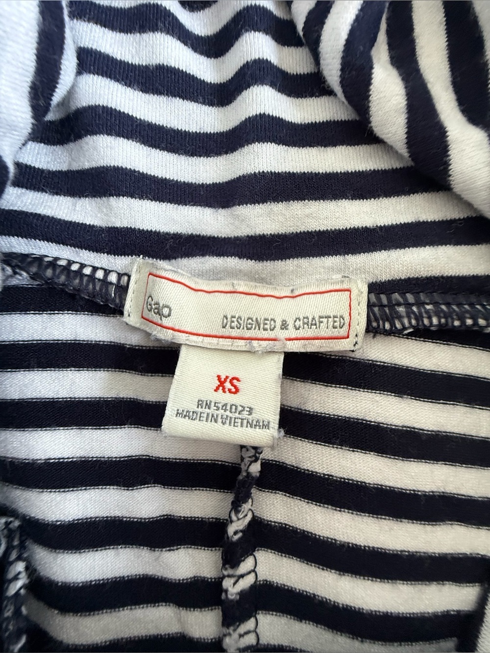 Gap XS Navy Blue White Striped Strapless Maxi Dress Stretch Flowy Resort Beach - Picture 5 of 9